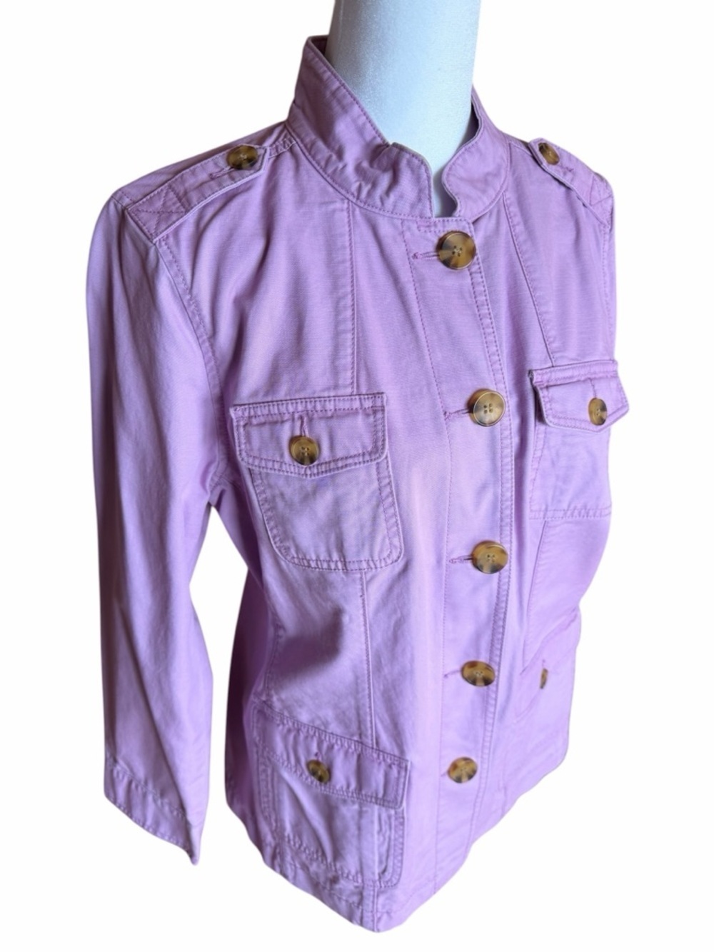 Talbots Lilac Utility Jacket with Button Front - Picture 7 of 14